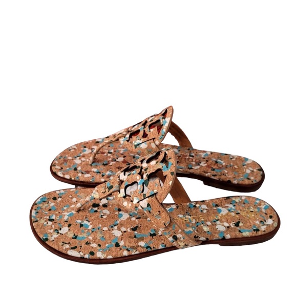 Lovely Tory Burch Miller Floral Summer Sandals Shoes Thongs Flats 8 New in Box - Picture 3 of 7